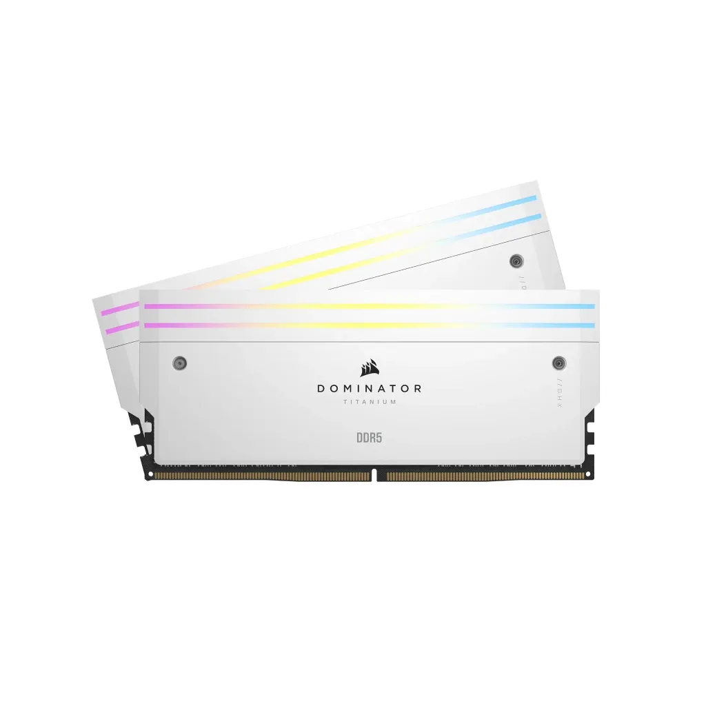 Corsair Dominator Titanium RGB 48GB (2 x 24GB) DDR5 7000 MHz, CL36 Memory, White (XMP)