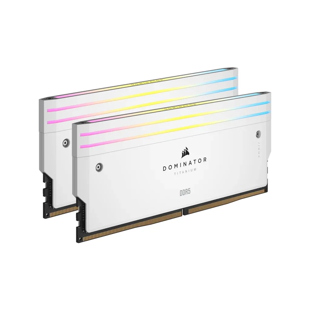 Corsair Dominator Titanium RGB 48GB (2 x 24GB) DDR5 7000 MHz, CL36 Memory, White (XMP)
