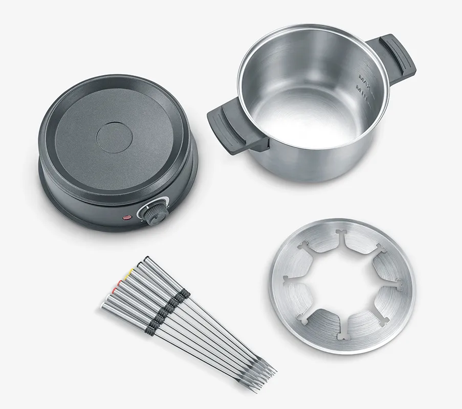 SEVERIN FO 2470 Fondueset, 1,4 L, 1500 W, Svart och rostfritt st&aring;l