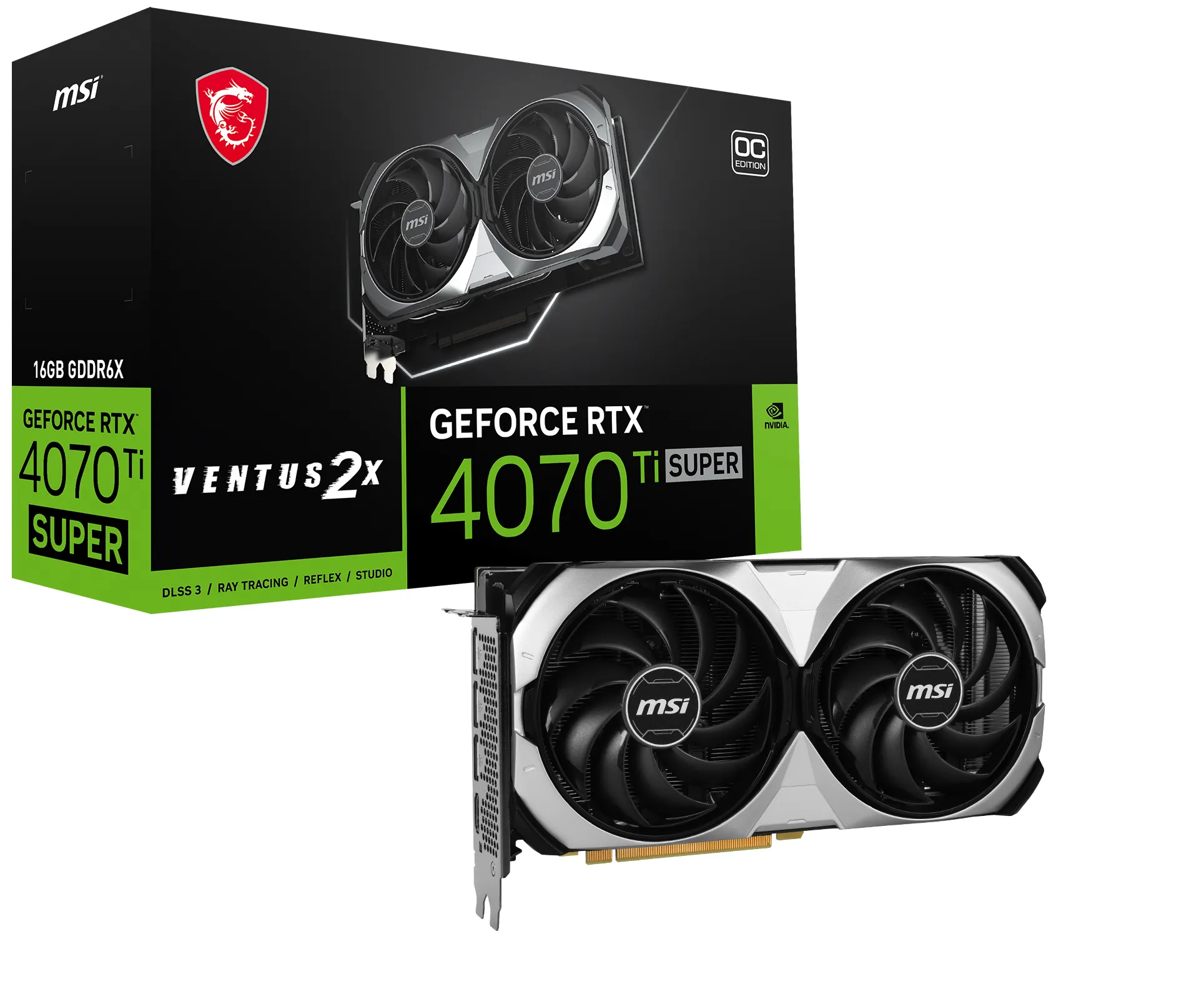 MSI GeForce RTX 4070 Ti SUPER 16G Ventus 2X OC - grafikkort
