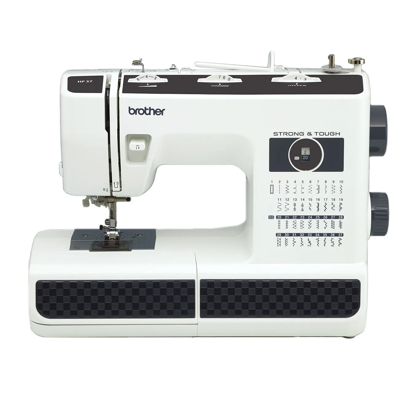 Brother HF37 Mechanical Sewing Machine, Black/White