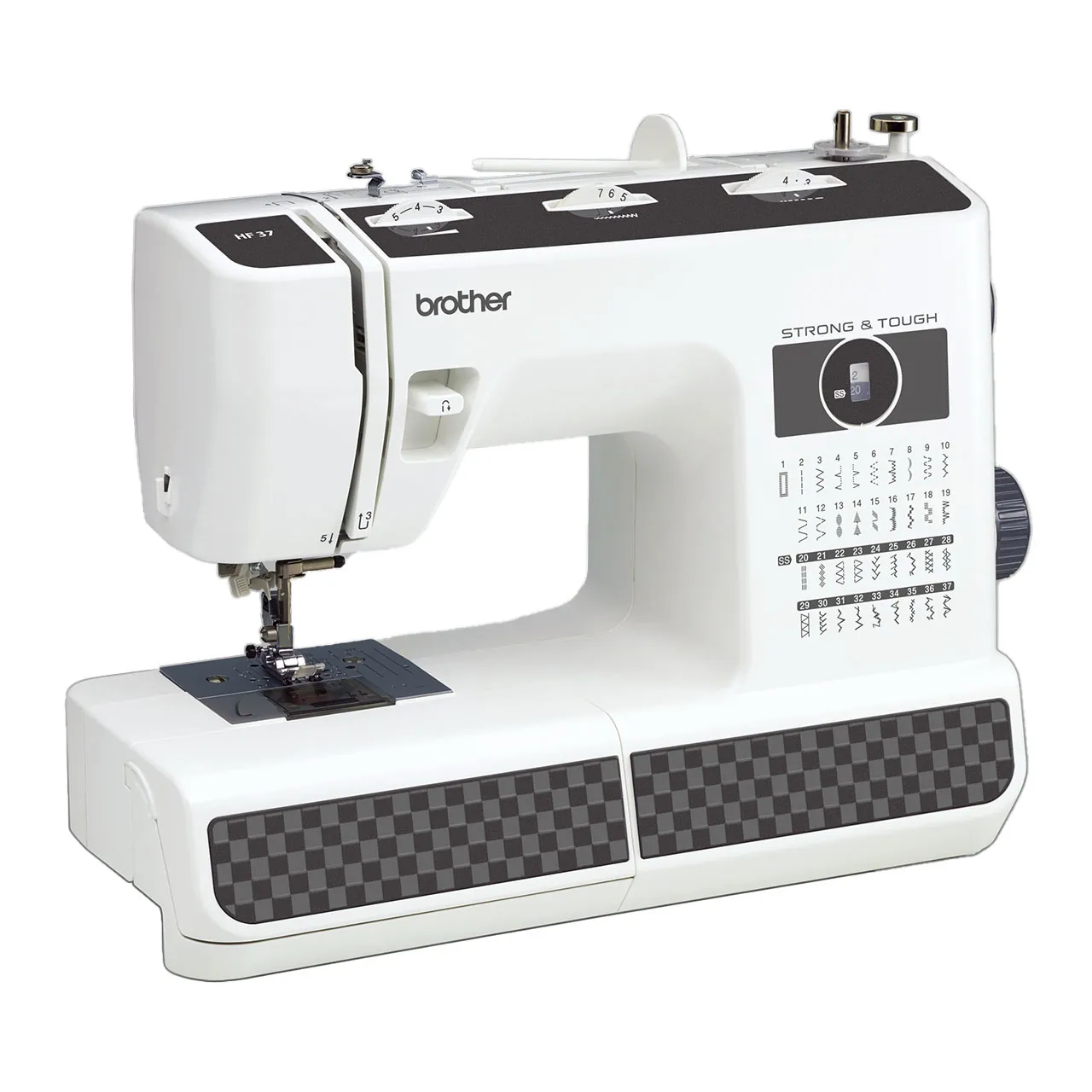 Brother HF37 Mechanical Sewing Machine, Black/White
