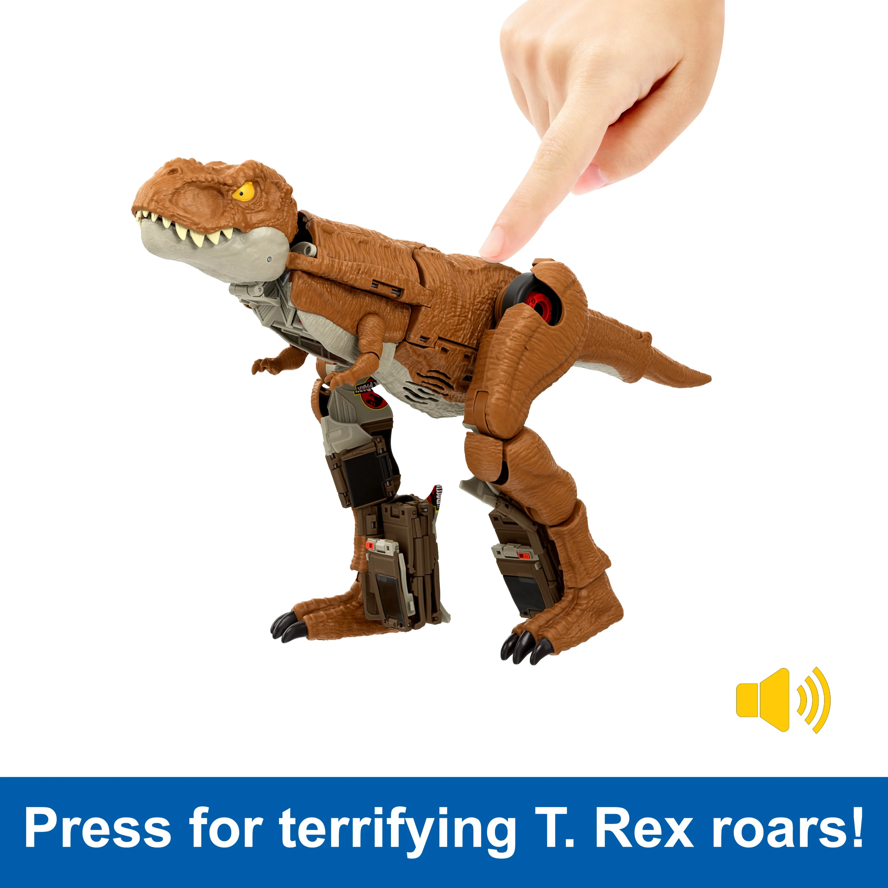 Mattel Jurassic World Fierce Changers Chase N' Roar T-Rex Toy Figure