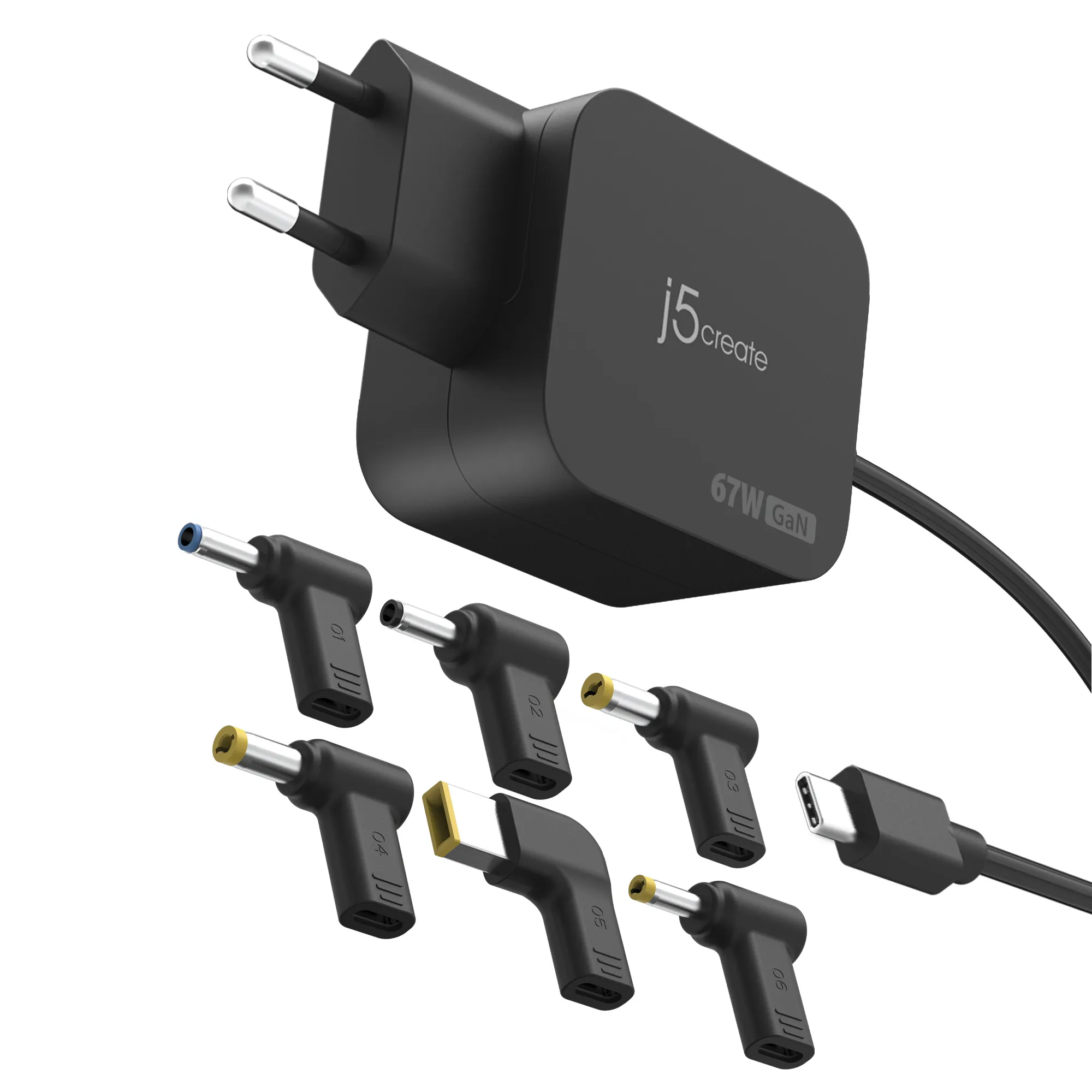 J5 Create 67 W GaN USB Type-C Power Delivery - Str&ouml;madapter, Svart