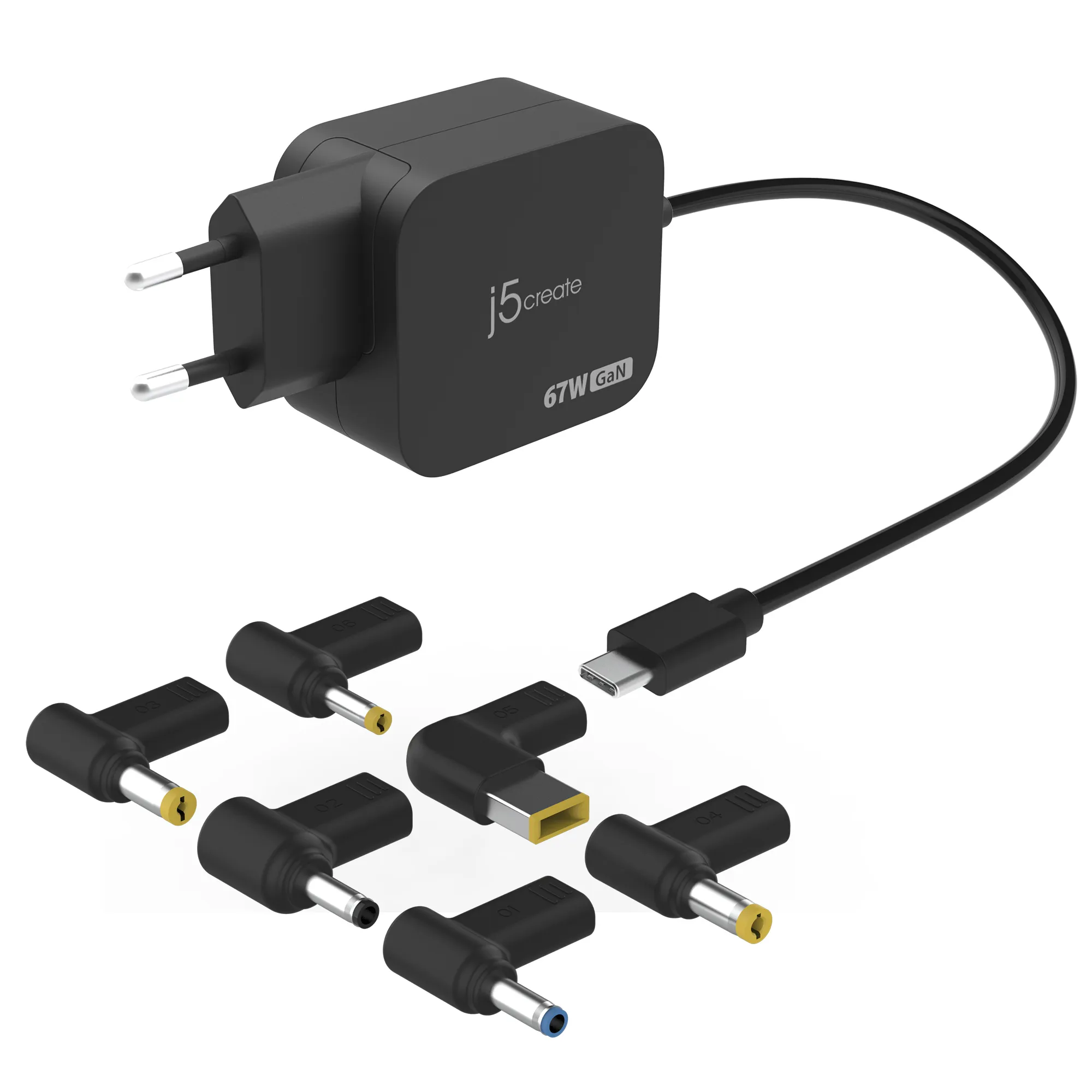 J5 Create 67 W GaN USB Type-C Power Delivery - Str&ouml;madapter, Svart
