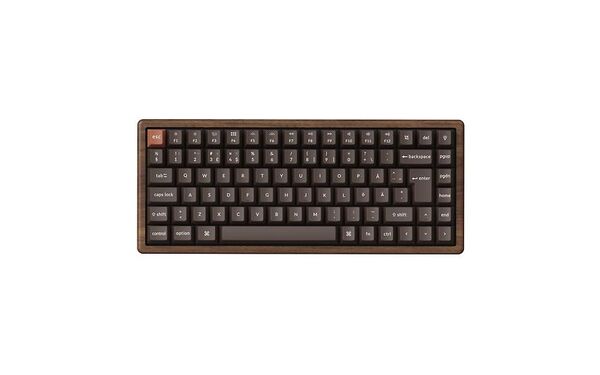 Keychron K2 HE SE All-Wood 75% Wireless Mechanical Ergonomic Gaming Keyboard, Gateron Double-Rail Magnetic, Walnut Wood / Black