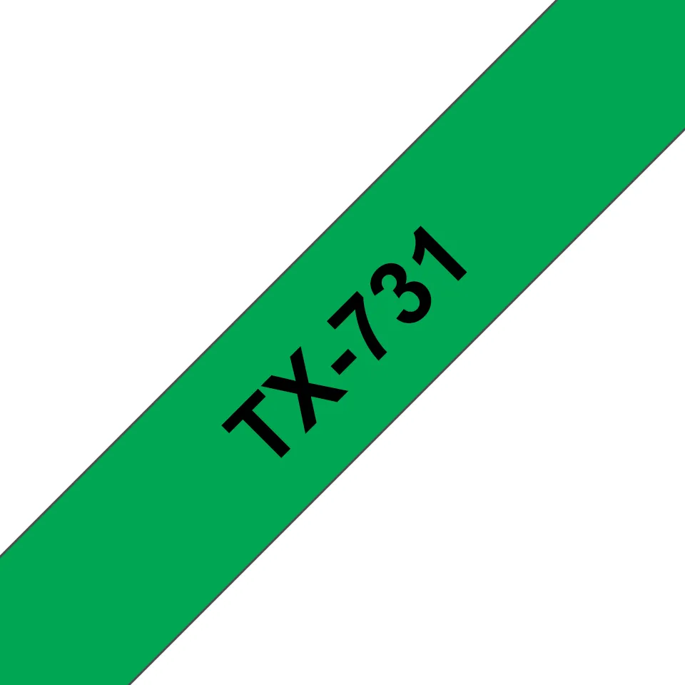 TX 12mm Black on green tape