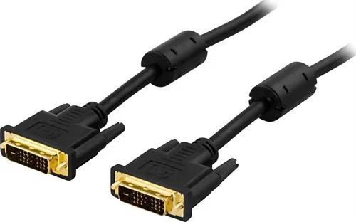 Deltaco DVI-D - DVI-D - kabel, Single, 1 m, Svart