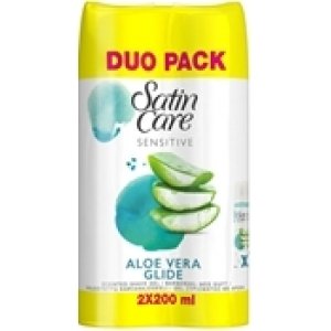 Venus Satin Care Aloe Vera 2x200 ml tuplapakkaus.
