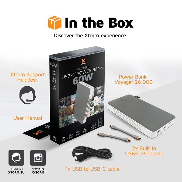 XTORM Power Bank 26.000mAh USB-C PD 60W/3xUSB