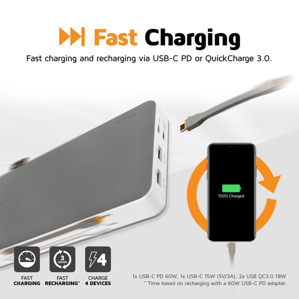 XTORM Power Bank 26.000mAh USB-C PD 60W/3xUSB