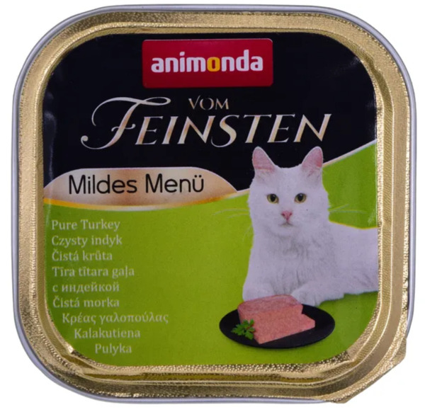Animonda Vom Feinsten Mildes Menu Turkey, Kissan m&auml;rk&auml;ruoka, Adult, Herkk&auml; ruoansulatus, 100 g