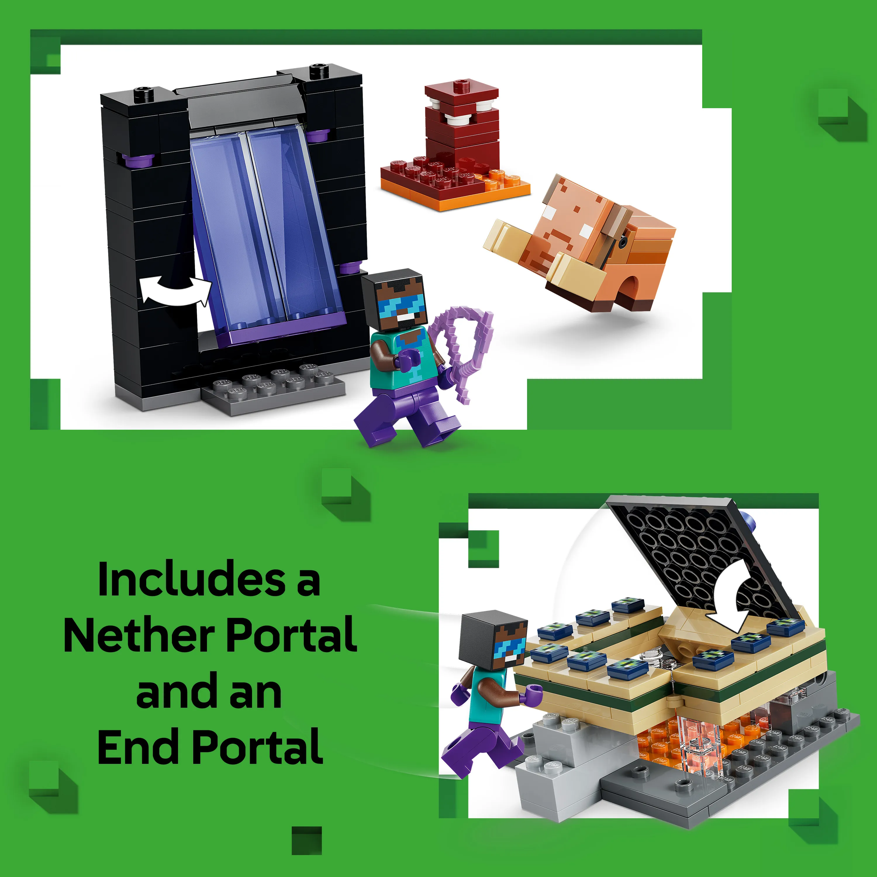 LEGO Minecraft Journey to the Nether Portal and the End Portal 21584