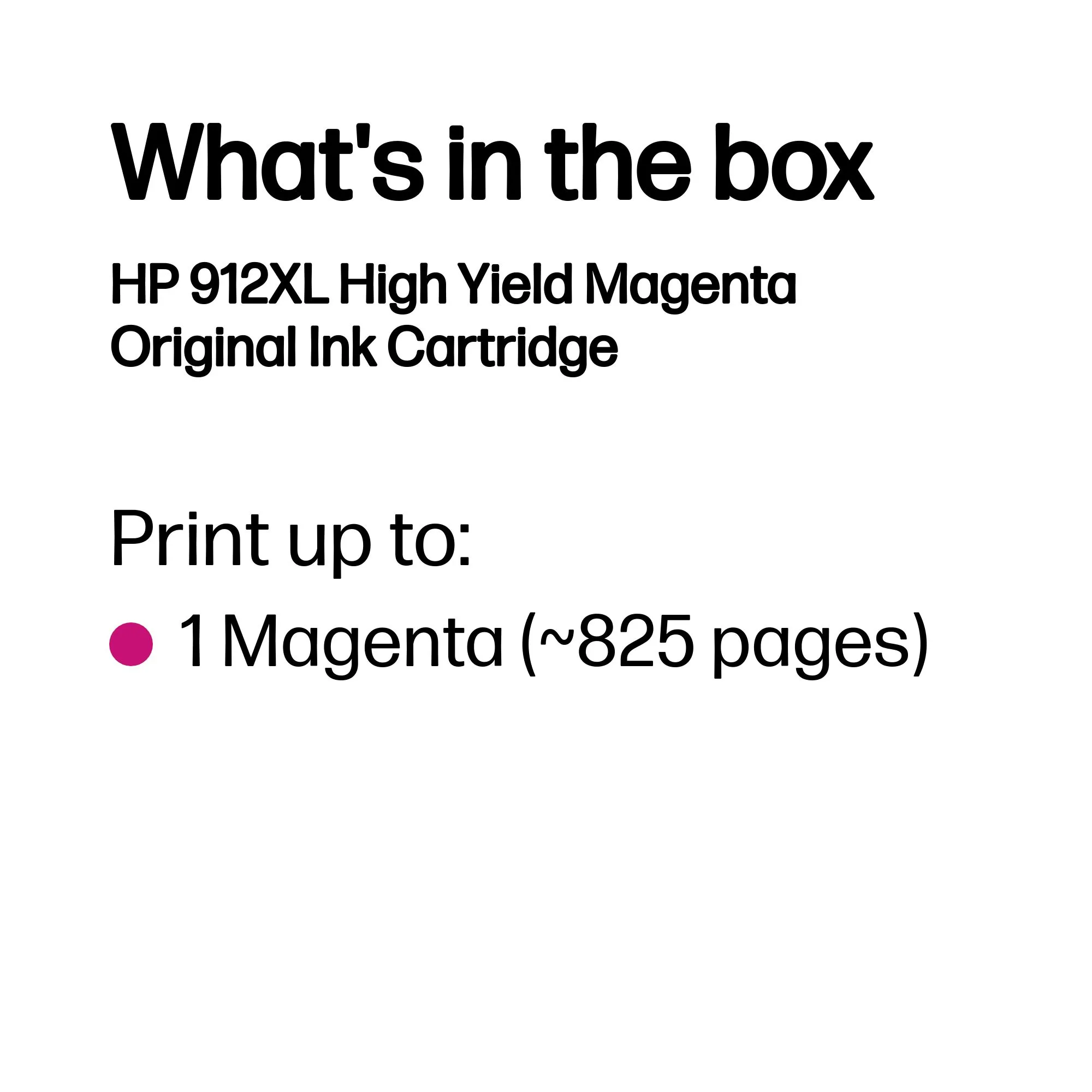 HP 912XL High Yield Magenta Ink Cartridge