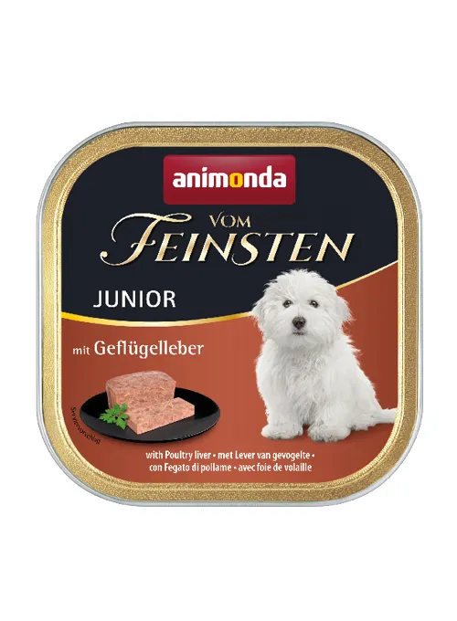 Animonda Vom Feinsten Junior Poultry Liver, V&aring;tfoder f&ouml;r hund, Spannm&aring;lsfritt, 150 g