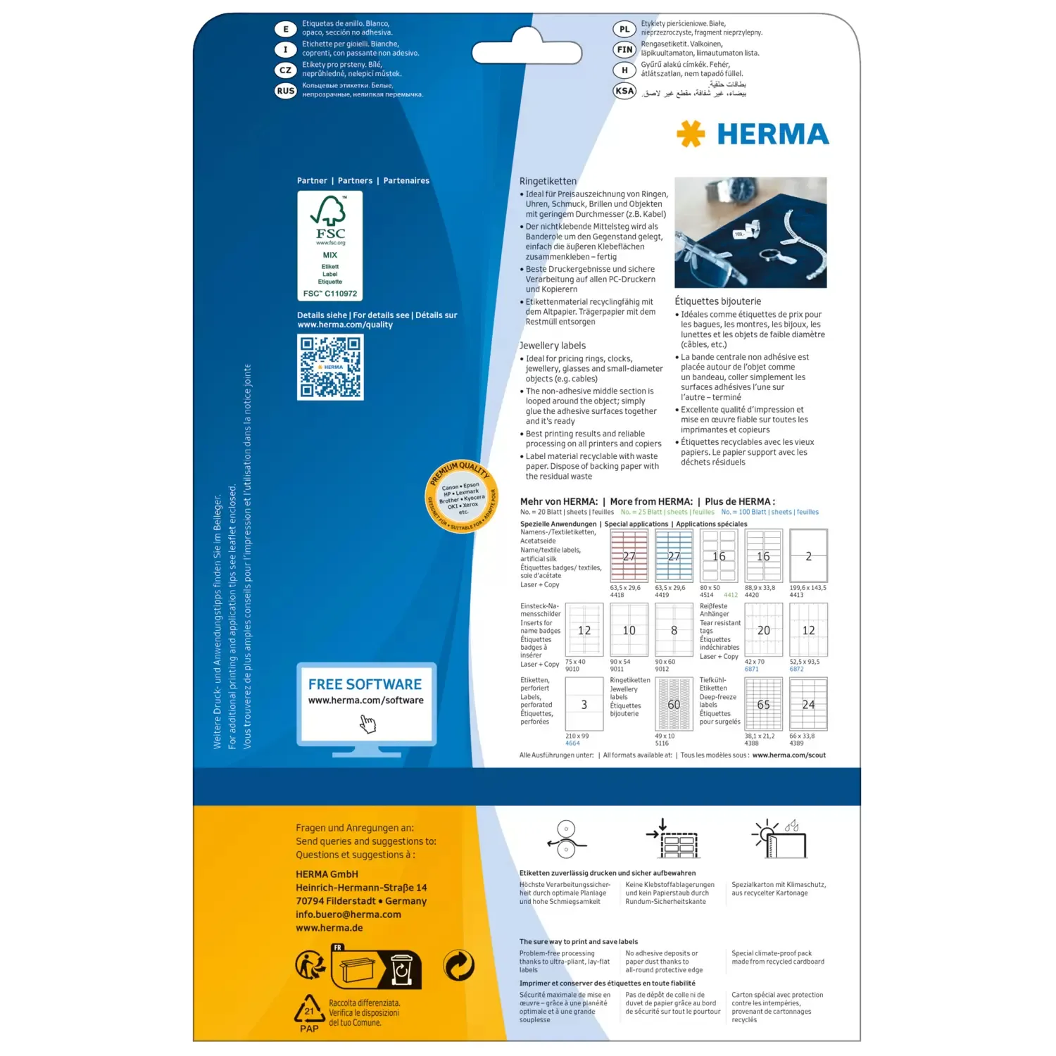Jewellery Labels 49x10 25sheet