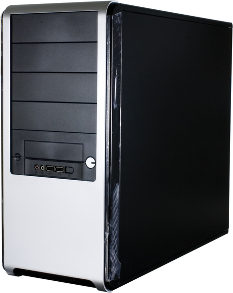 Compucase miditower ilman virtal&auml;hdett&auml;, 4x5&frac14;&quot; 6x3&frac12;&quot;, musta/hopea