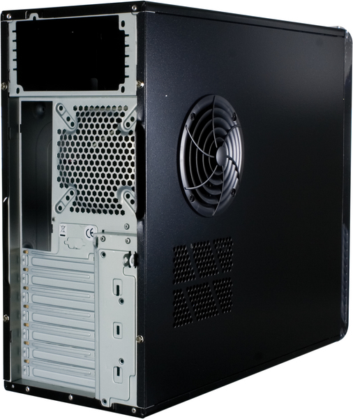 Compucase miditower ilman virtal&auml;hdett&auml;, 4x5&frac14;&quot; 6x3&frac12;&quot;, musta/hopea