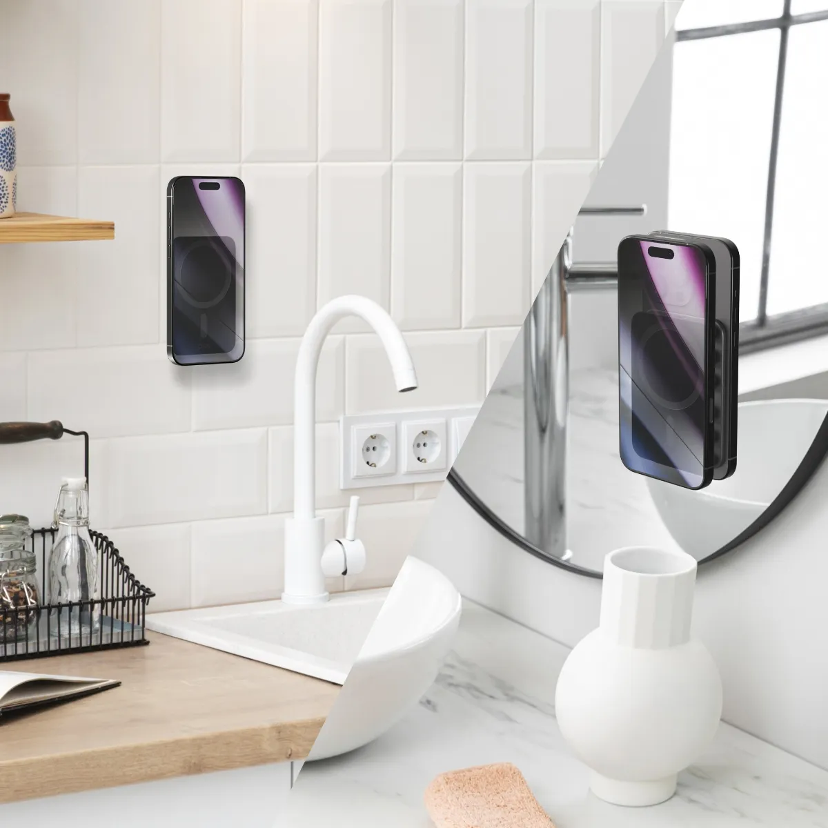 Epico Mag+ Suction Phone Holder MagSafe Compatible | Black | Versatile Use