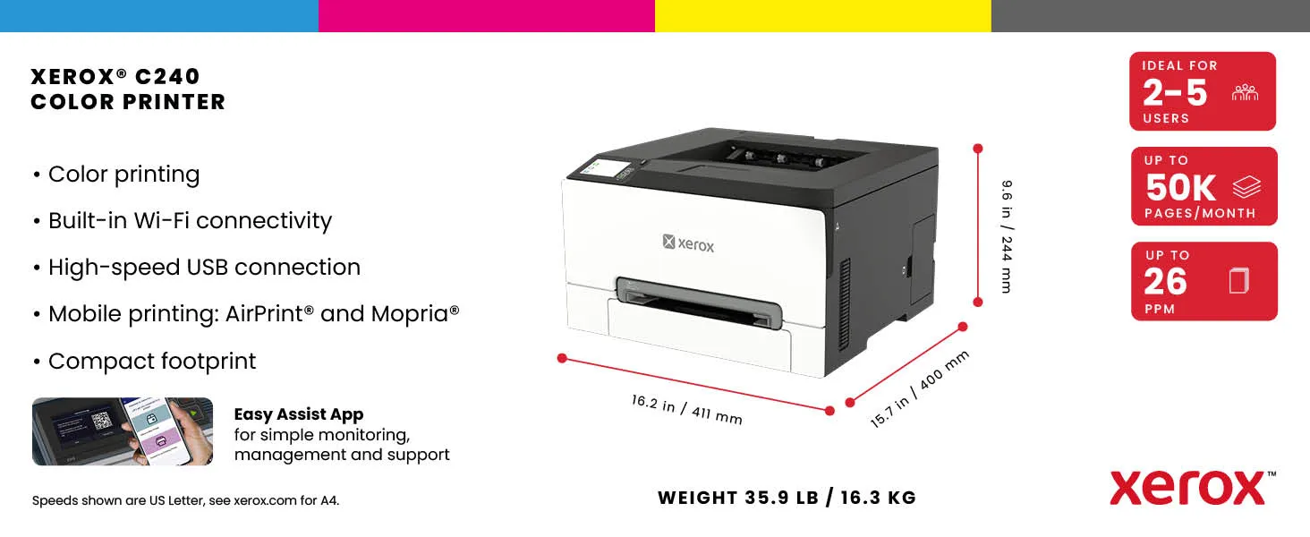 C240 A4 25ppm Wireless Duplex Printer PS