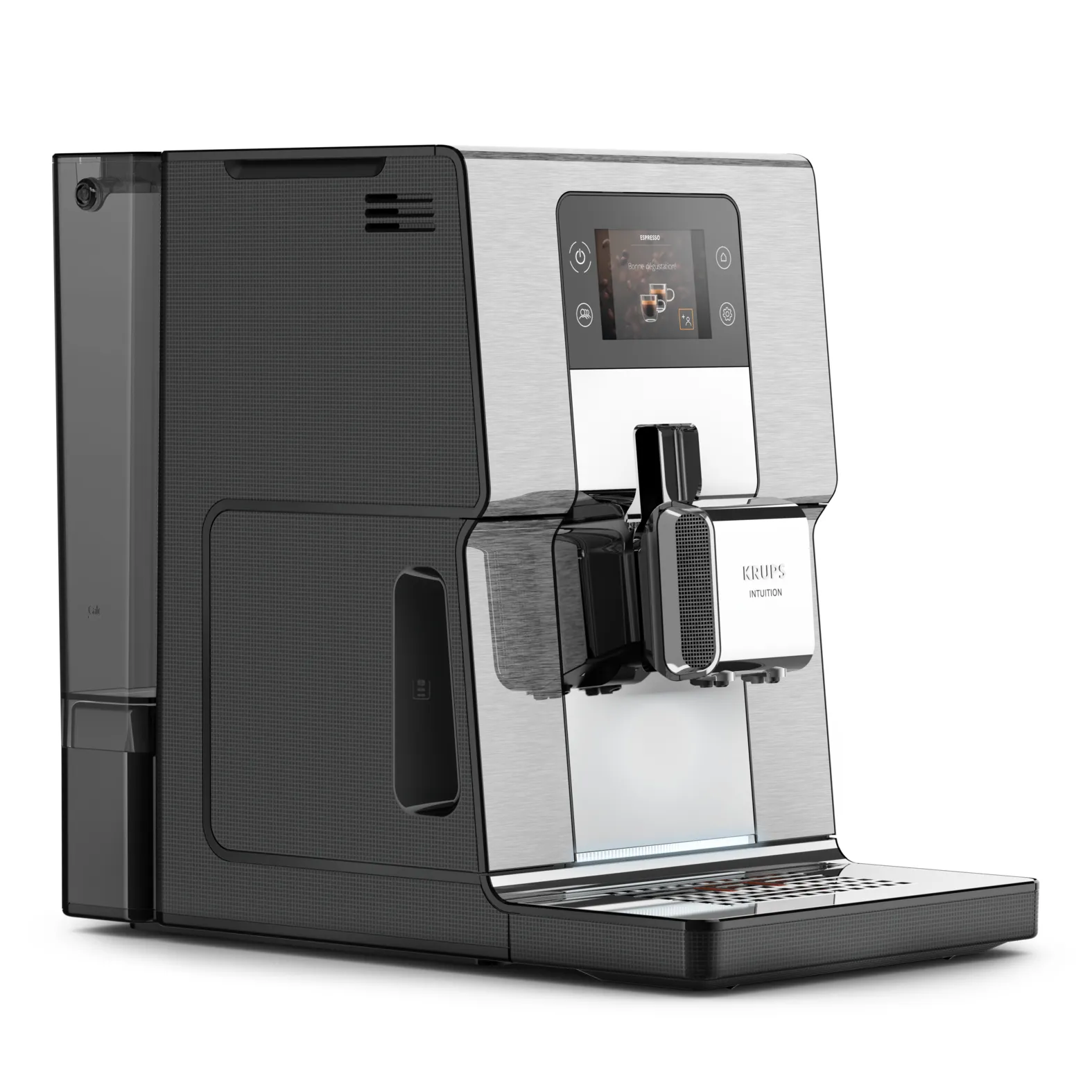 Krups Intuition Experience+ EA877D  - kombinerad kaffebryggare, helautomatisk, Svart, Borstat stål