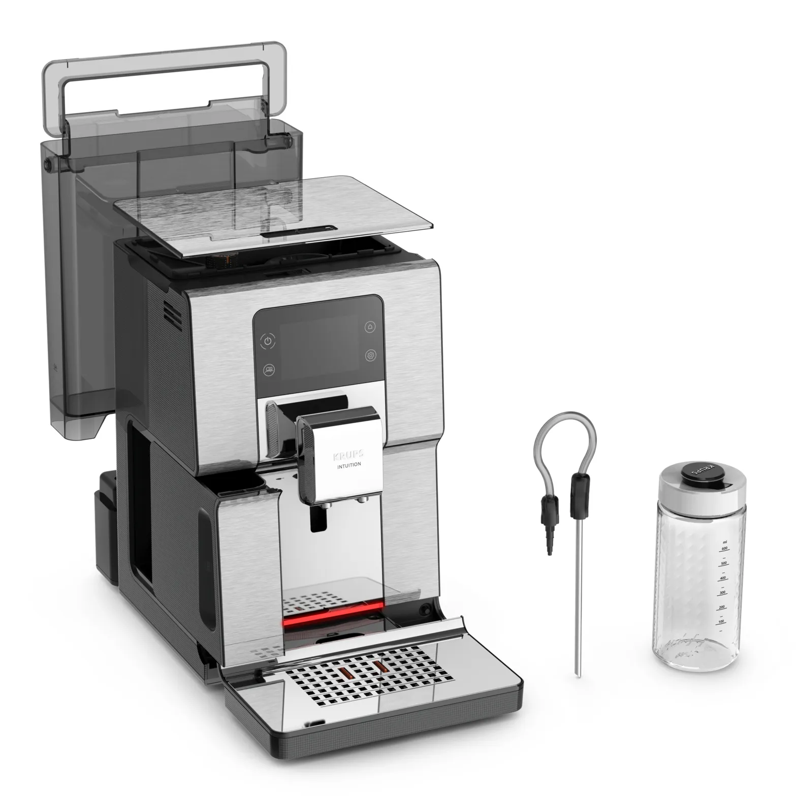 Krups Intuition Experience+ EA877D  - kombinerad kaffebryggare, helautomatisk, Svart, Borstat st&aring;l