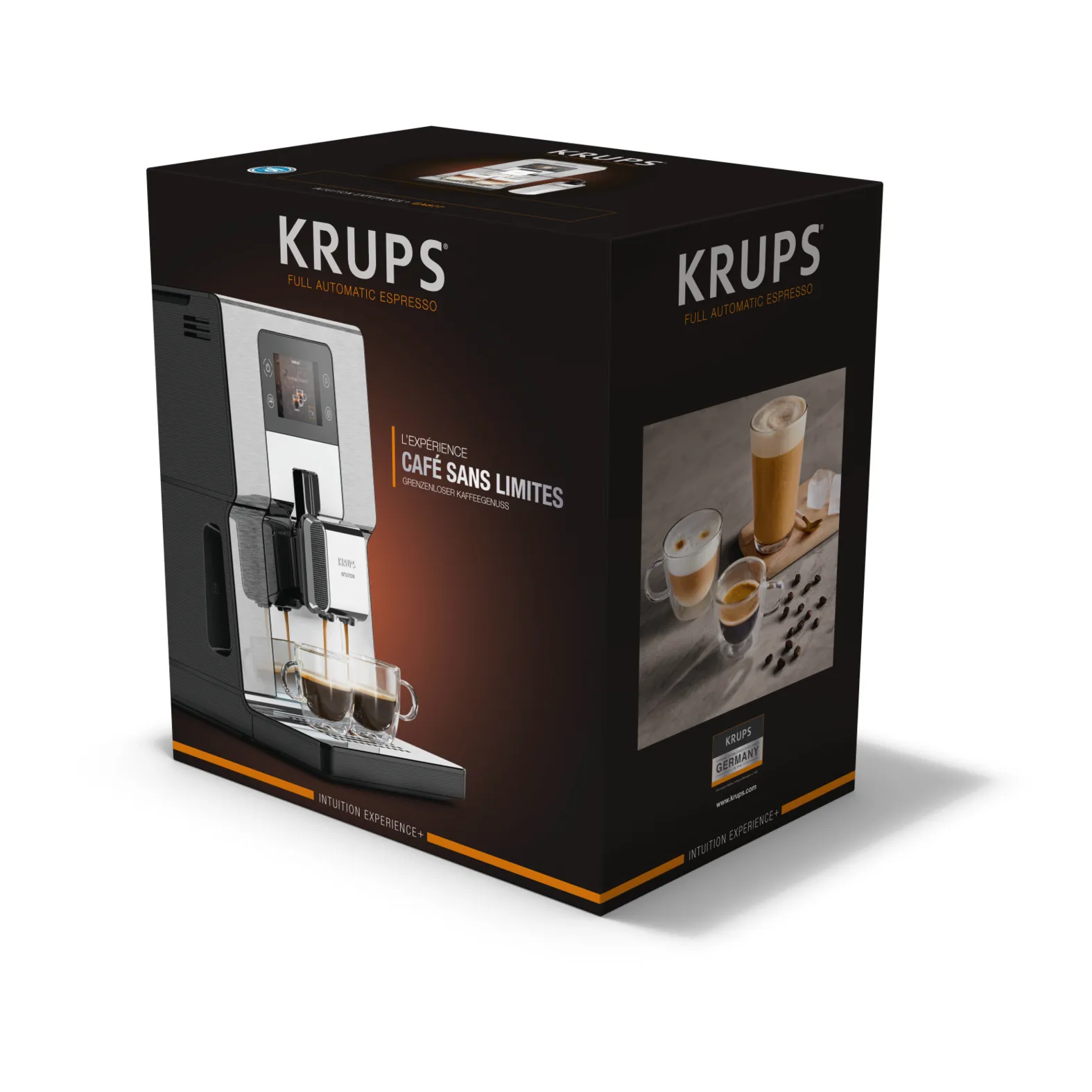 Krups Intuition Experience+ EA877D  - kombinerad kaffebryggare, helautomatisk, Svart, Borstat st&aring;l