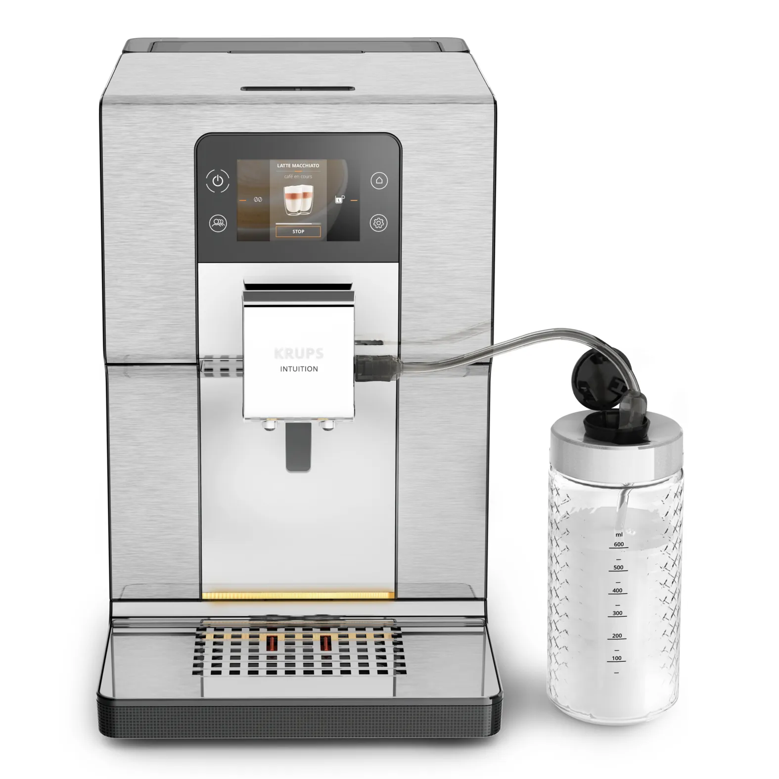 Krups Intuition Experience+ EA877D  - kombinerad kaffebryggare, helautomatisk, Svart, Borstat st&aring;l