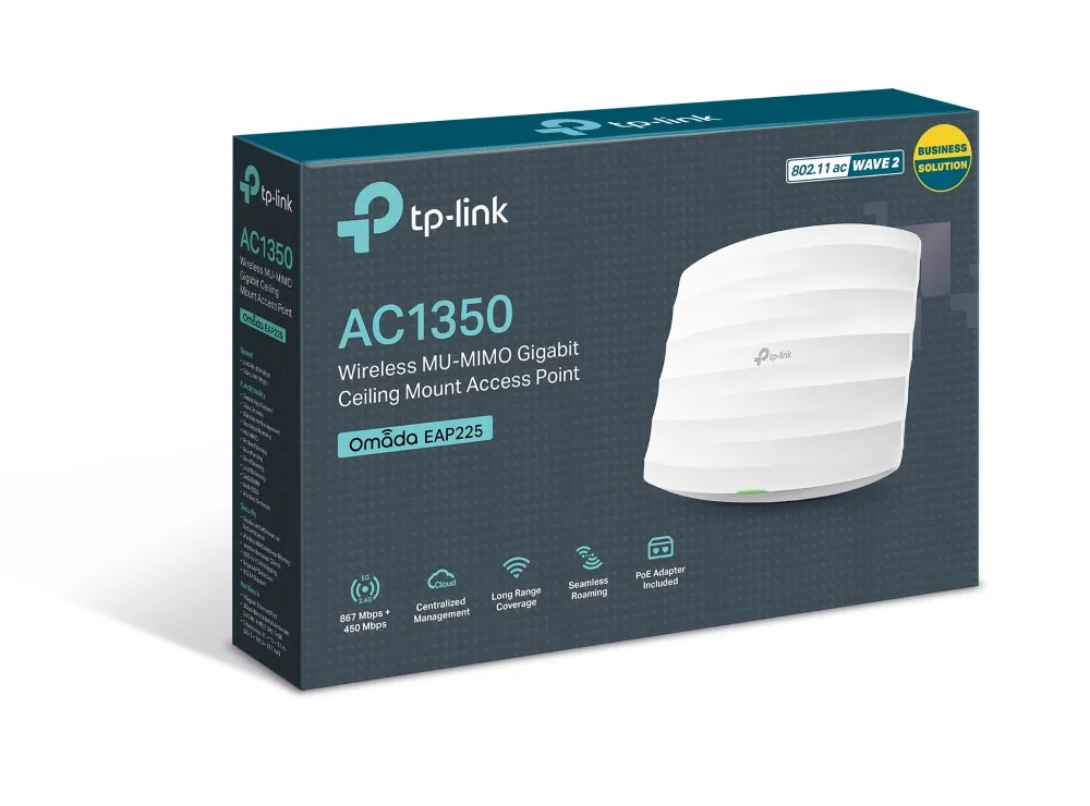 TP-Link Omada EAP225 Ceiling, AC1350, Wi-Fi 5 - access point