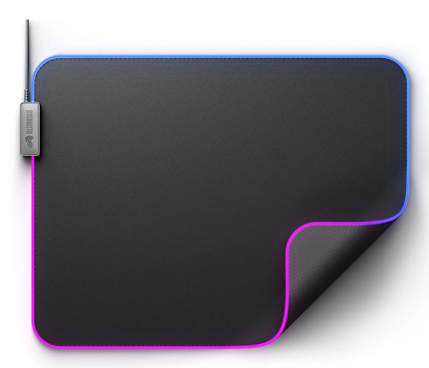 Glorious Pad 2 GLED XL - gaming mousepad, Black, 46x35cm