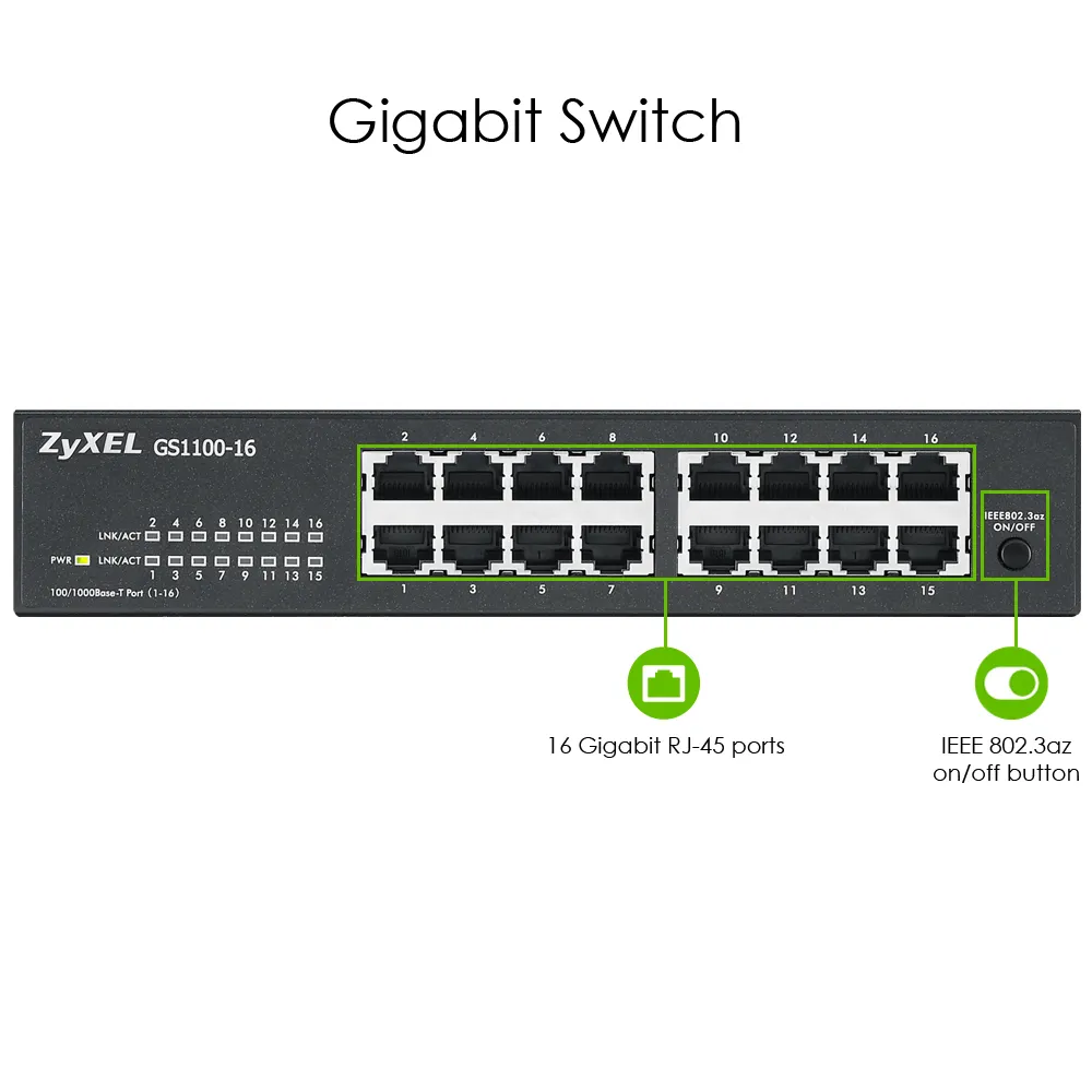 ZyXEL GS1100-16 v3 Network Switch
