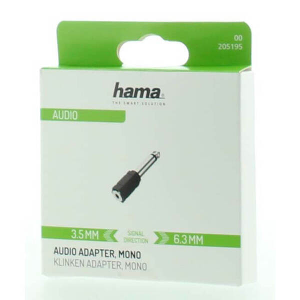 HAMA Adapter Audio 3.5 to 6.3 Female to Male Mono