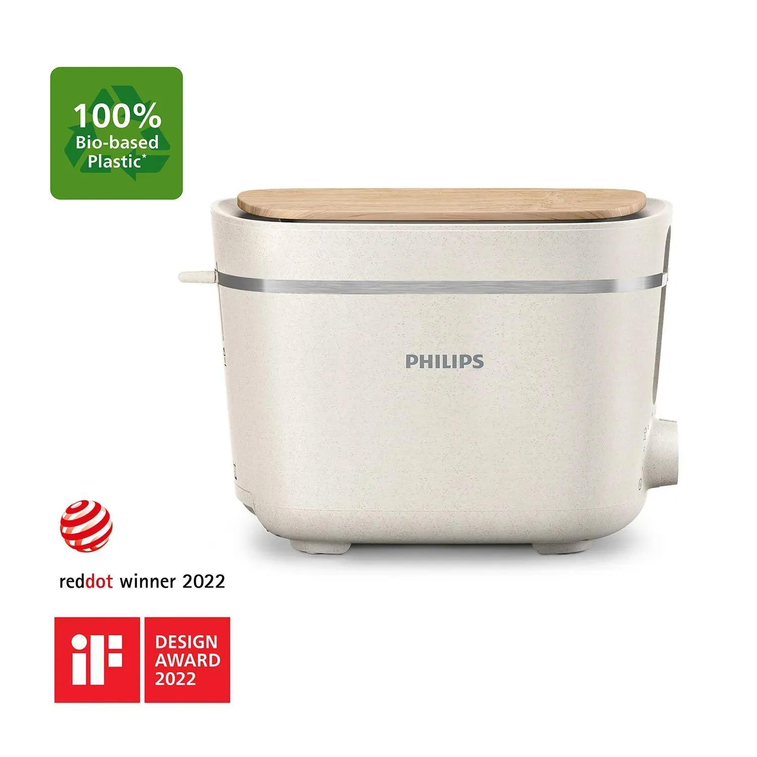 Philips Eco Conscious Edition HD2640/10 toaster, 2 slices, Silk White