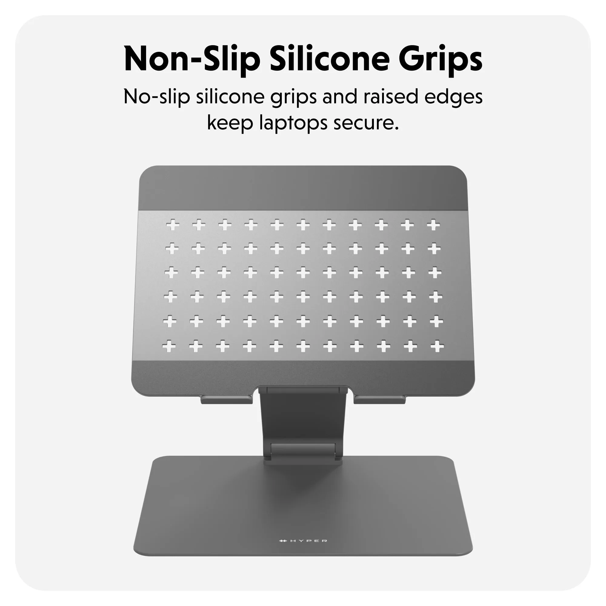 Hyper HyperSpace Flex Laptop Stand -kannettavan tietokoneen s&auml;&auml;dett&auml;v&auml; teline, harmaa