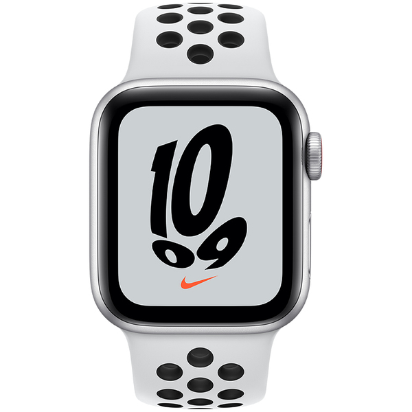 Apple Watch Nike SE GPS + Cellular, 40mm Silver Aluminium Case with Pure Platinum/Black Nike Sport Band - Regular