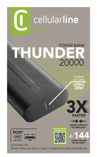 CELLULARLINE Power Bank THUNDER 20000