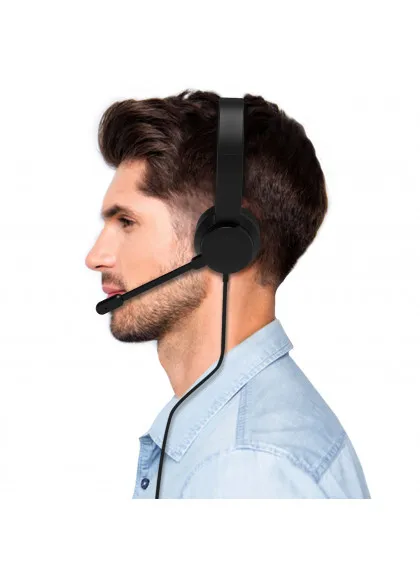 Port Designs Comfort Office USB Stereo - headset with Microphone (USB-C & USB-A)