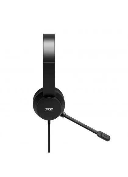 Port Designs Comfort Office USB Stereo - headset with Microphone (USB-C &amp; USB-A)