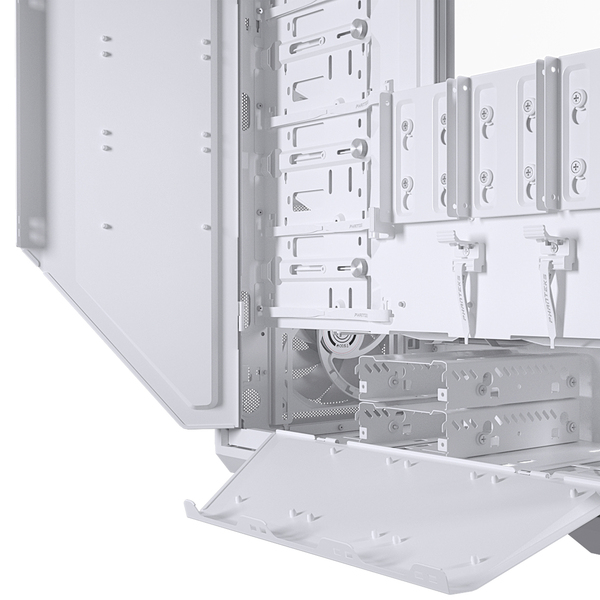 Phanteks Eclipse G500A-miditornikotelo ikkunalla ja RGB-valaistuksella, valkoinen