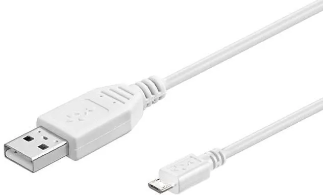 MicroConnect USB-A - Micro-USB B - cable, 0.6 m, White