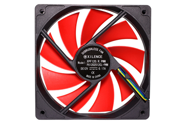 Xilence Performance XF042, 120mm, PWM -case fan, Black/Red