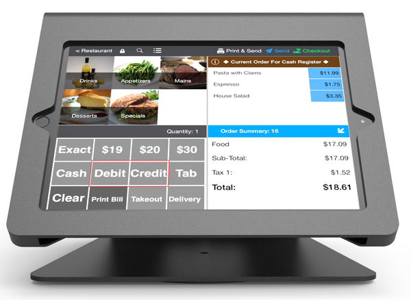 Compulocks Nollie iPad Kiosk - Nollie iPad POS Stand - Teline tuotteelle tabletti - musta - p&ouml;yt&auml;mallin jalusta malleihin Apple iPad Air, iPad Air 2