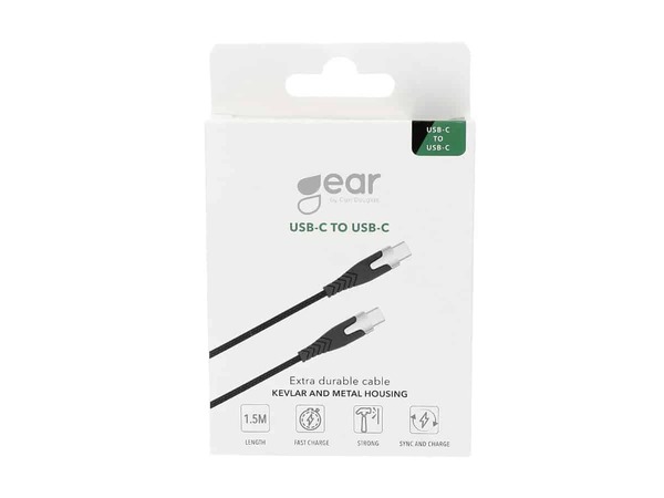Gear Pro USB-C - USB-C - cable, Black Kevlar, 1.5m