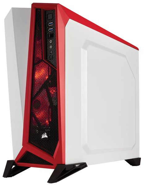 Corsair Carbide SPEC-Alpha White &amp; Red Gaming Midi Tower