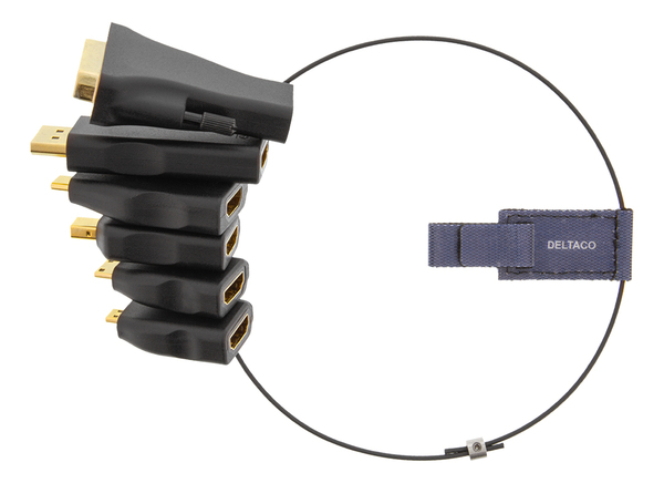 DELTACO Office, HDMI ADAPTER RING, mDP, DP, USB-C, DVI, HDMI C/D, 4K