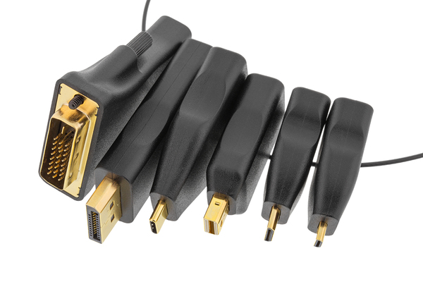 DELTACO Office, HDMI ADAPTER RING, mDP, DP, USB-C, DVI, HDMI C/D, 4K