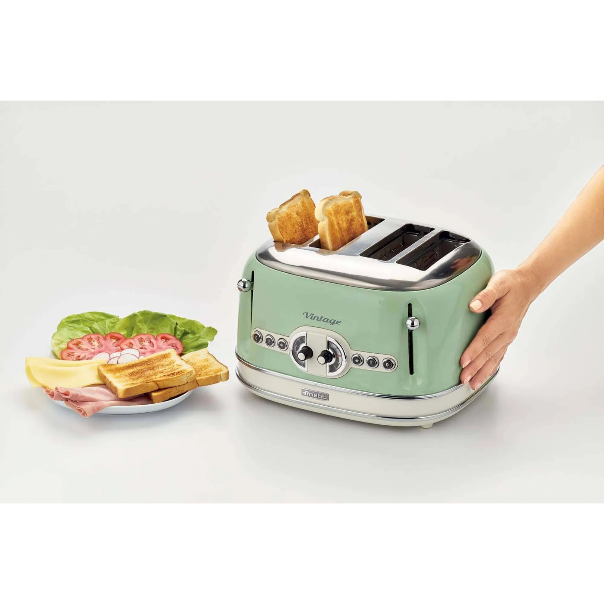 Ariete Vintage - toaster, 4 slice(s), Green