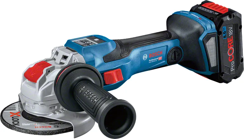 Bosch X-LOCK cordless angle grinder BITURBO GWX 18V-15 SC Professional (blue/black, 2x battery ProCORE18V 5.5Ah, L-BOXX)