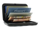 ÖGON Quilted Button Card holder metal lock quilted alu Black