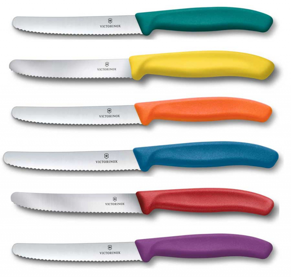 Victorinox Swiss Classic Tomato and Table Knife Set, 6 Pieces, 110 mm, Multicolor
